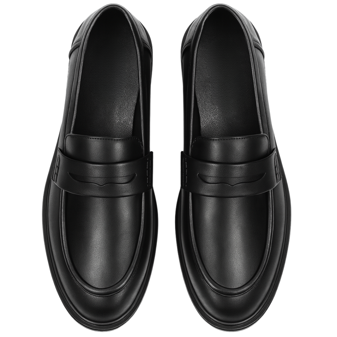 Loafers femme à plateforme avec semelle crantée et boucle métallique