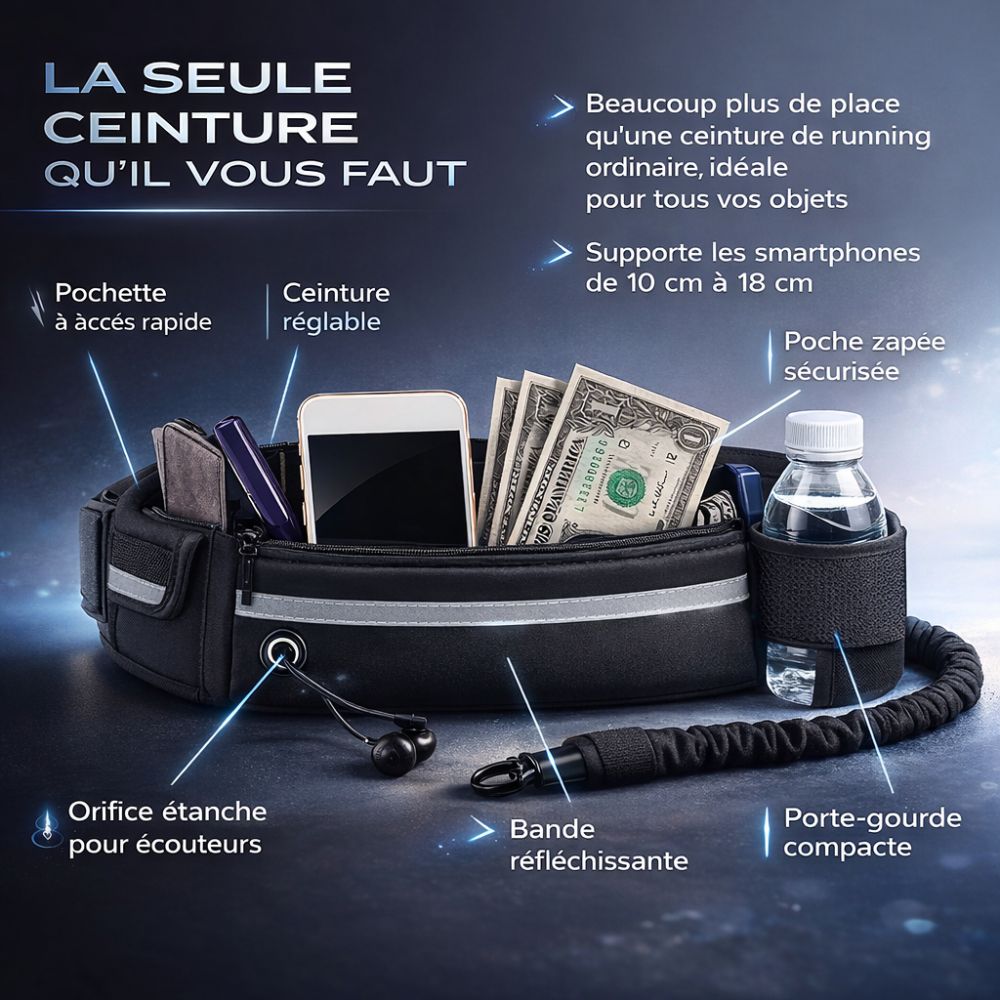 Laisse Mains Libres Anti-Traction pour Chien avec Amortisseur