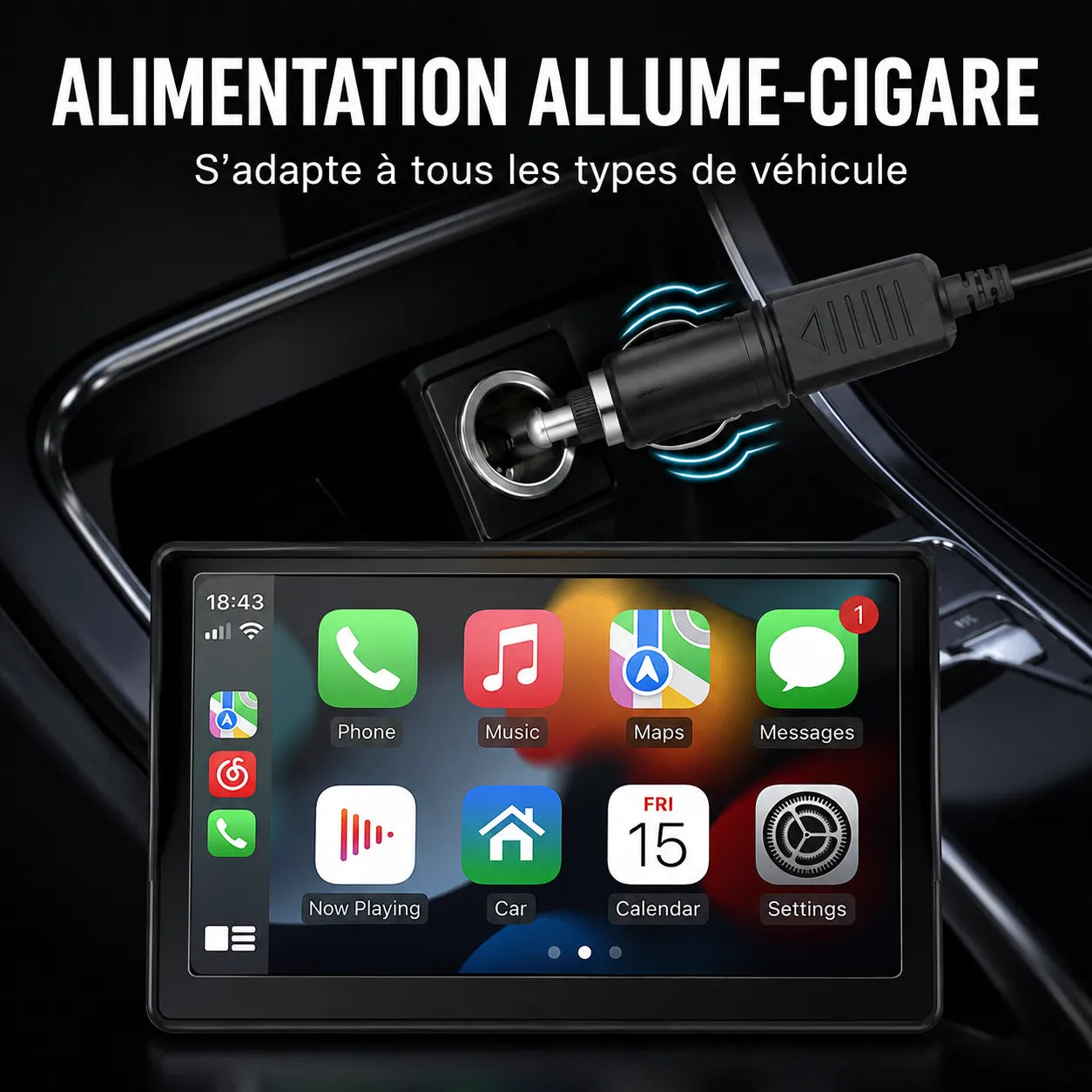DriveLink | Écran CarPlay Voiture 7 Pouces Sans Fil Auto Universel