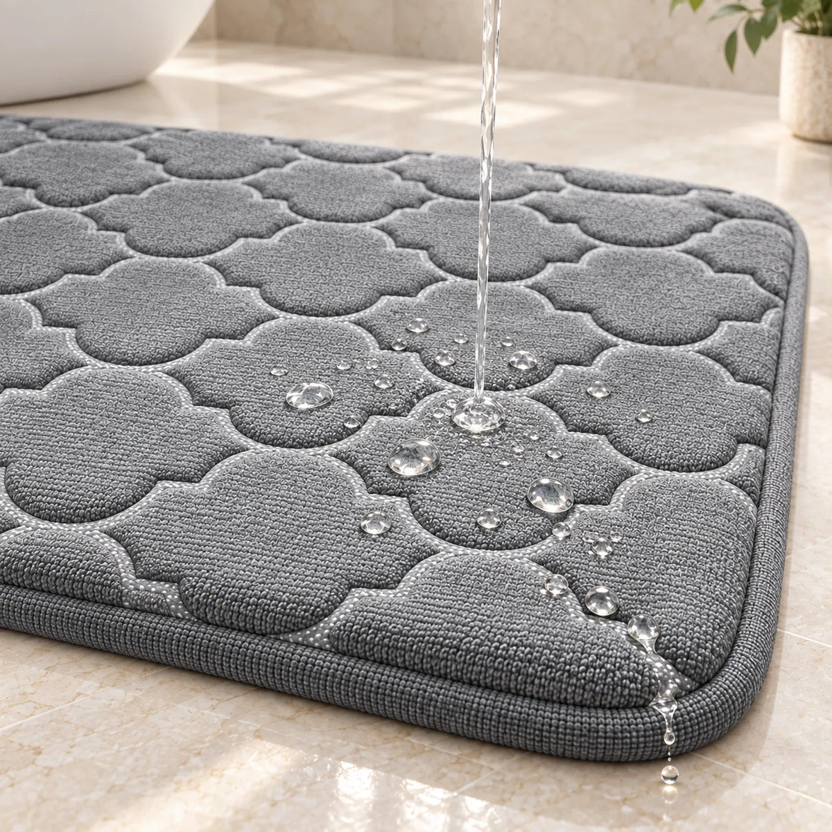 Tapis de Salle de Bain Moelly | Tapis de douche antidérapant en mousse à mémoire de forme