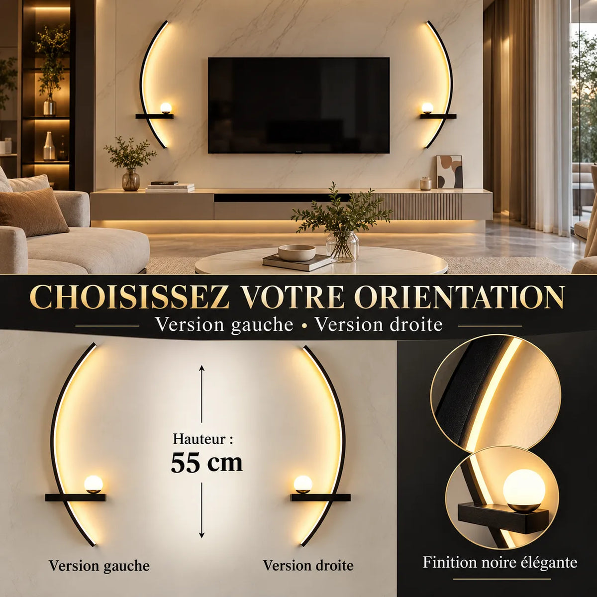 Applique Murale LED moderne avec télécommande