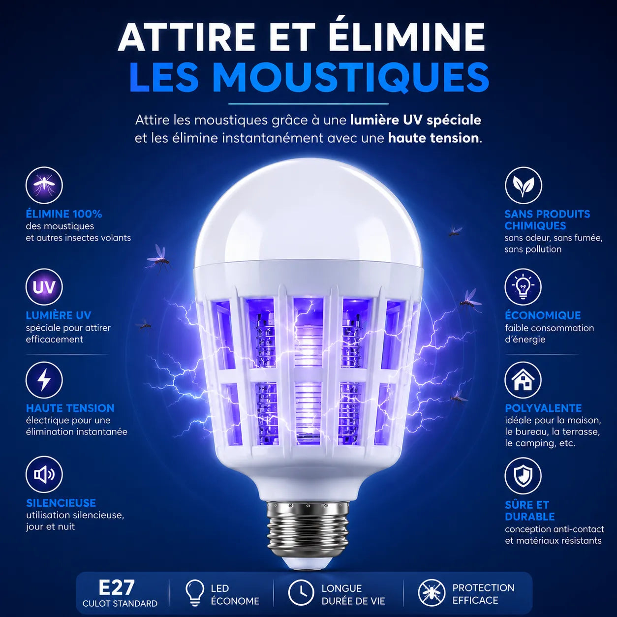 Lampes anti moustique MosquiLight | Ampoule Anti-Moustiques LED