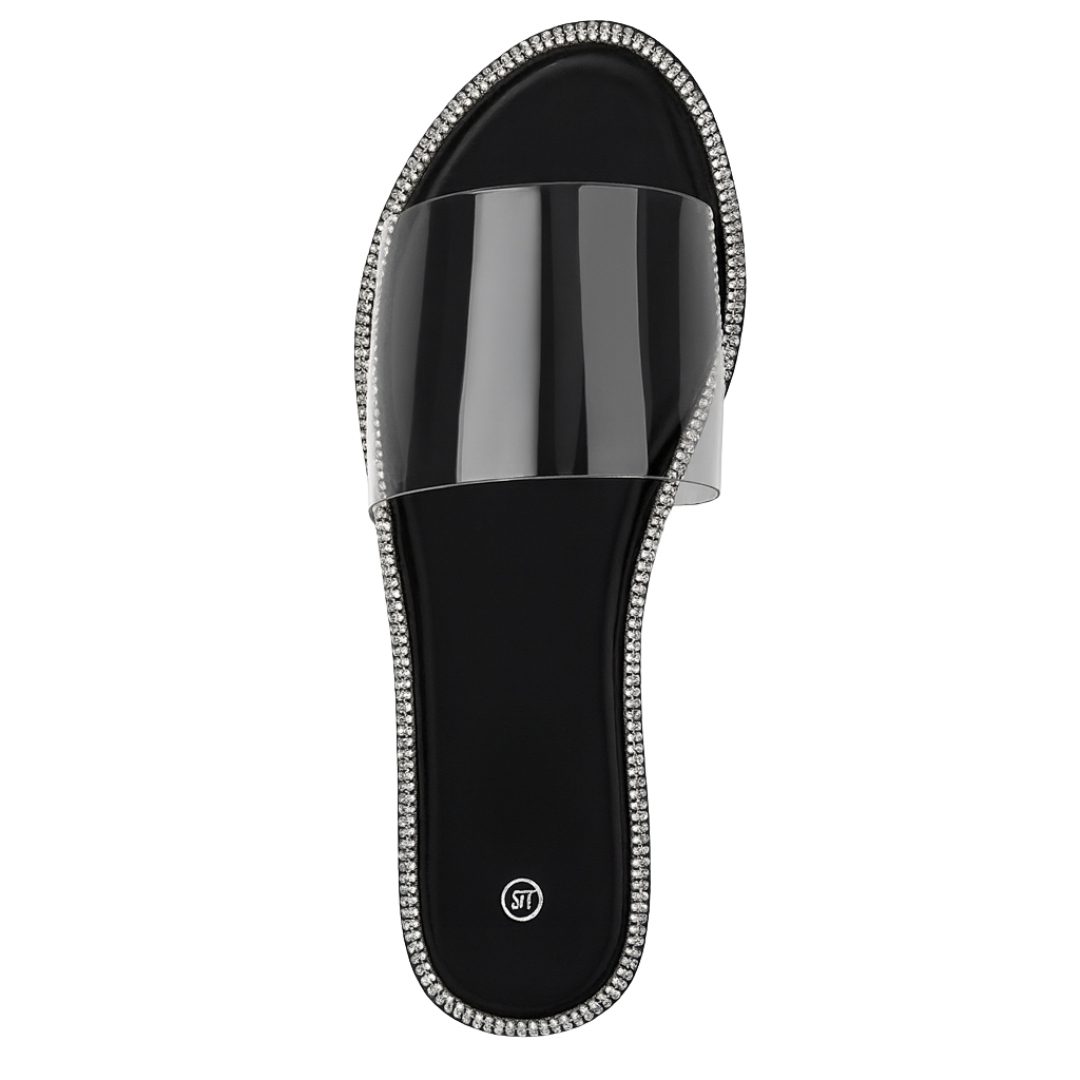 Sandales Plates Transparentes Femme – Claquettes d’Été