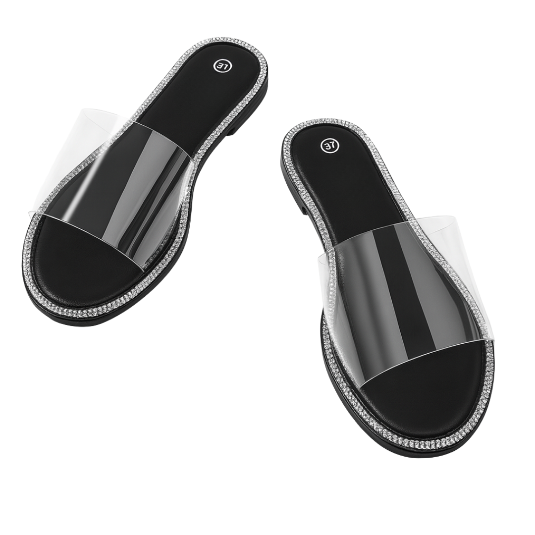 Sandales Plates Transparentes Femme – Claquettes d’Été