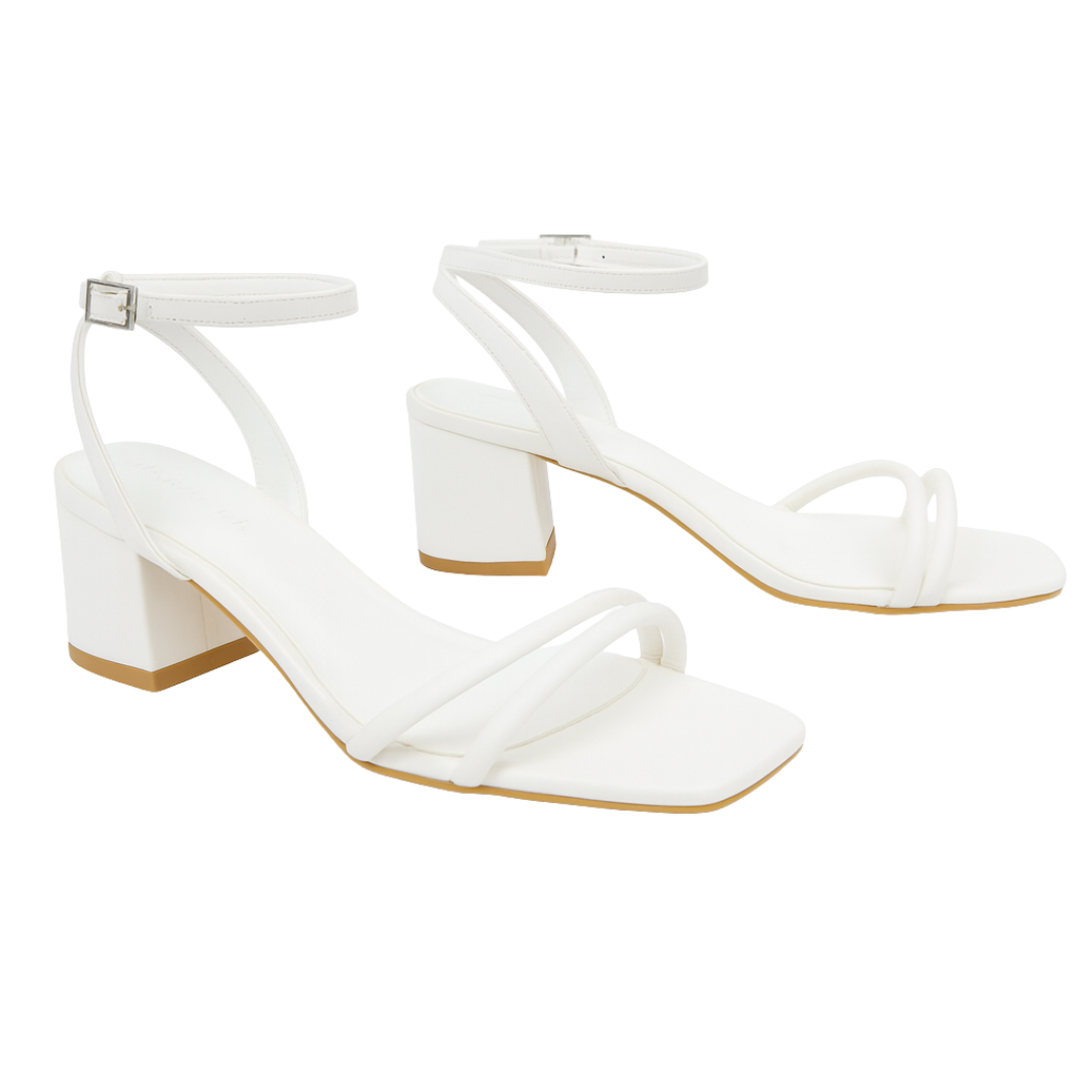 Sandales à Talon Bloc Femme – Bout Carré Ouvert avec Brides et Fermeture Boucle