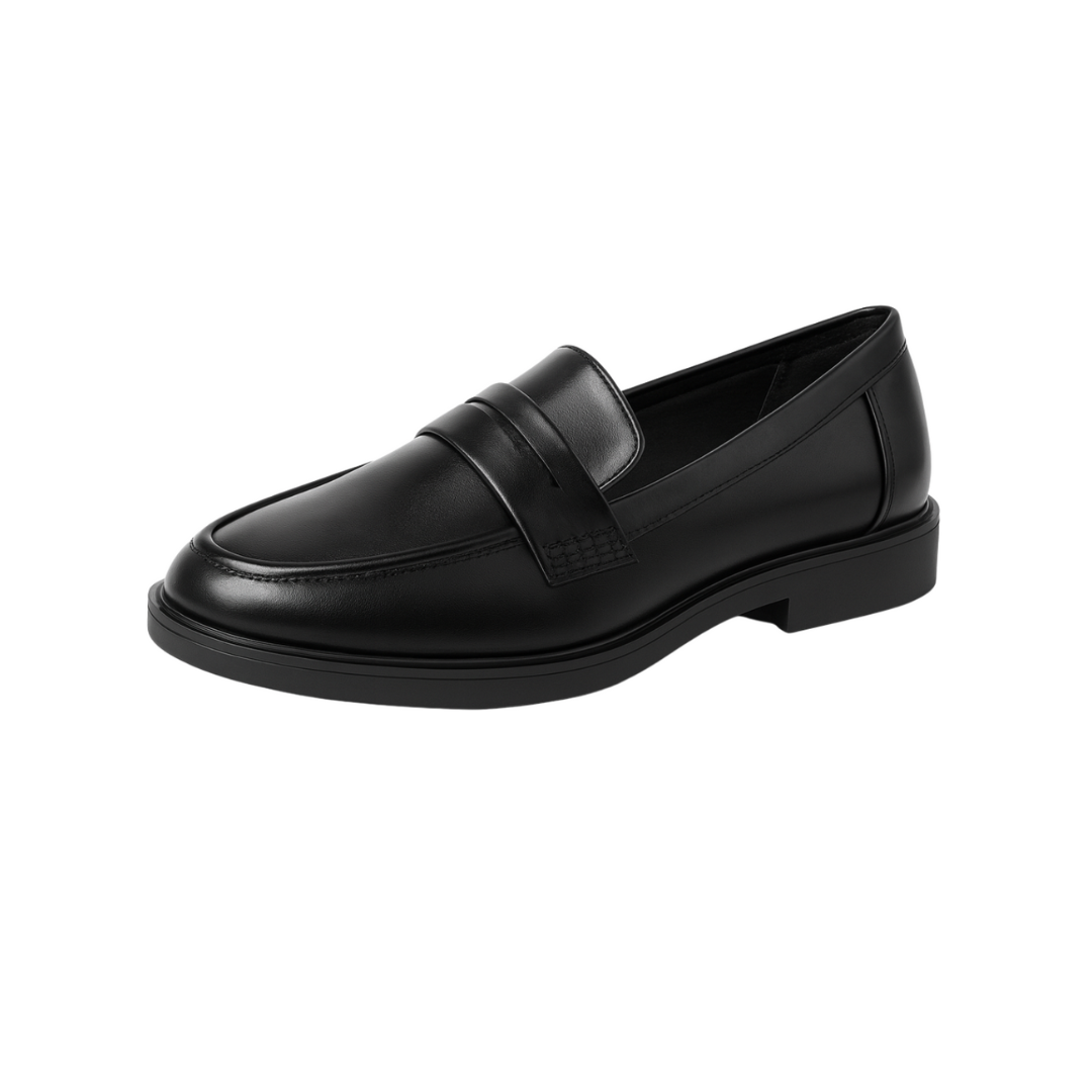 Loafers femme à plateforme avec semelle crantée et boucle métallique