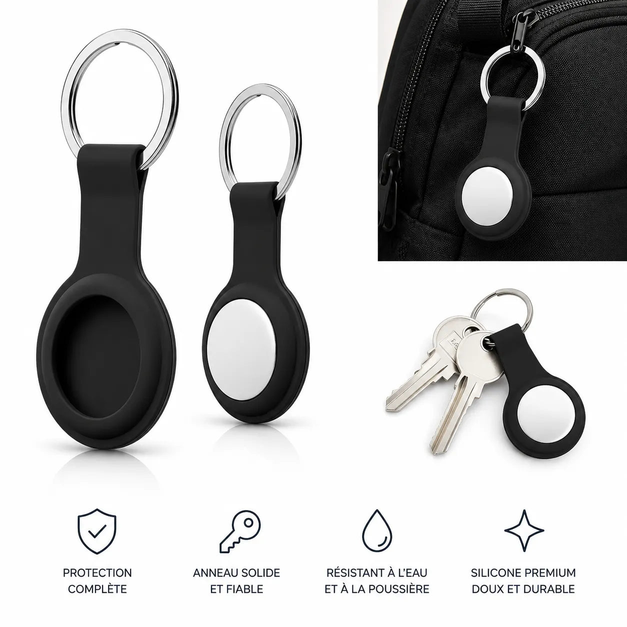 AirGuard | Porte-Clé AirTag en Silicone avec Coque Anti-Rayures