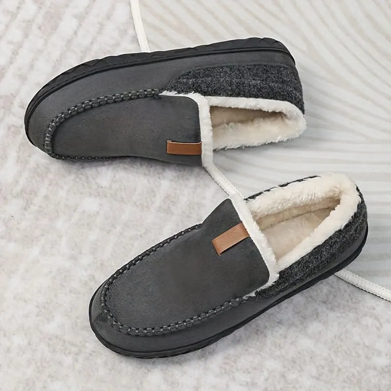 TERRAWOOL | Mocassins Homme Chauds en Laine Synthétique pour la Maison