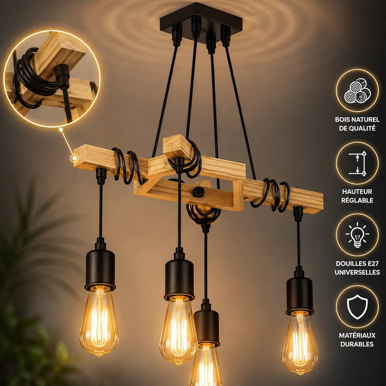 Lofténa™ Vintage | Industriel lustre salon et pour salle à manger
