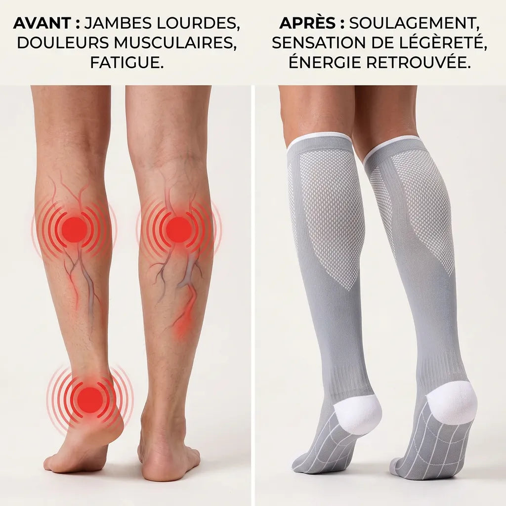 Bas de contention Flexéo | Chaussettes de contention 20-30 mmHg, homme et femme