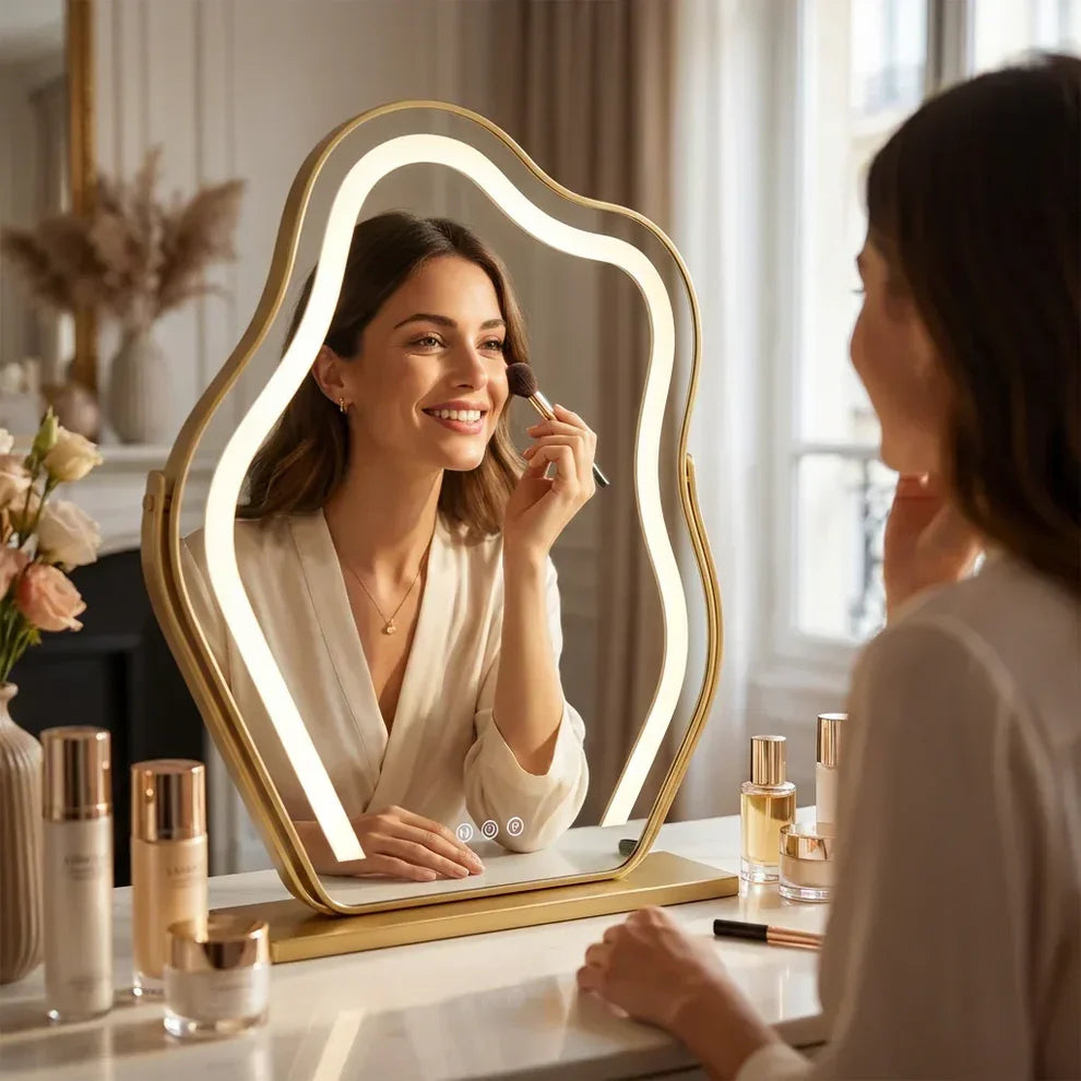 Luvia™ Élégance | Miroir LED Coiffeuse - miroir à maquillage coiffeuse