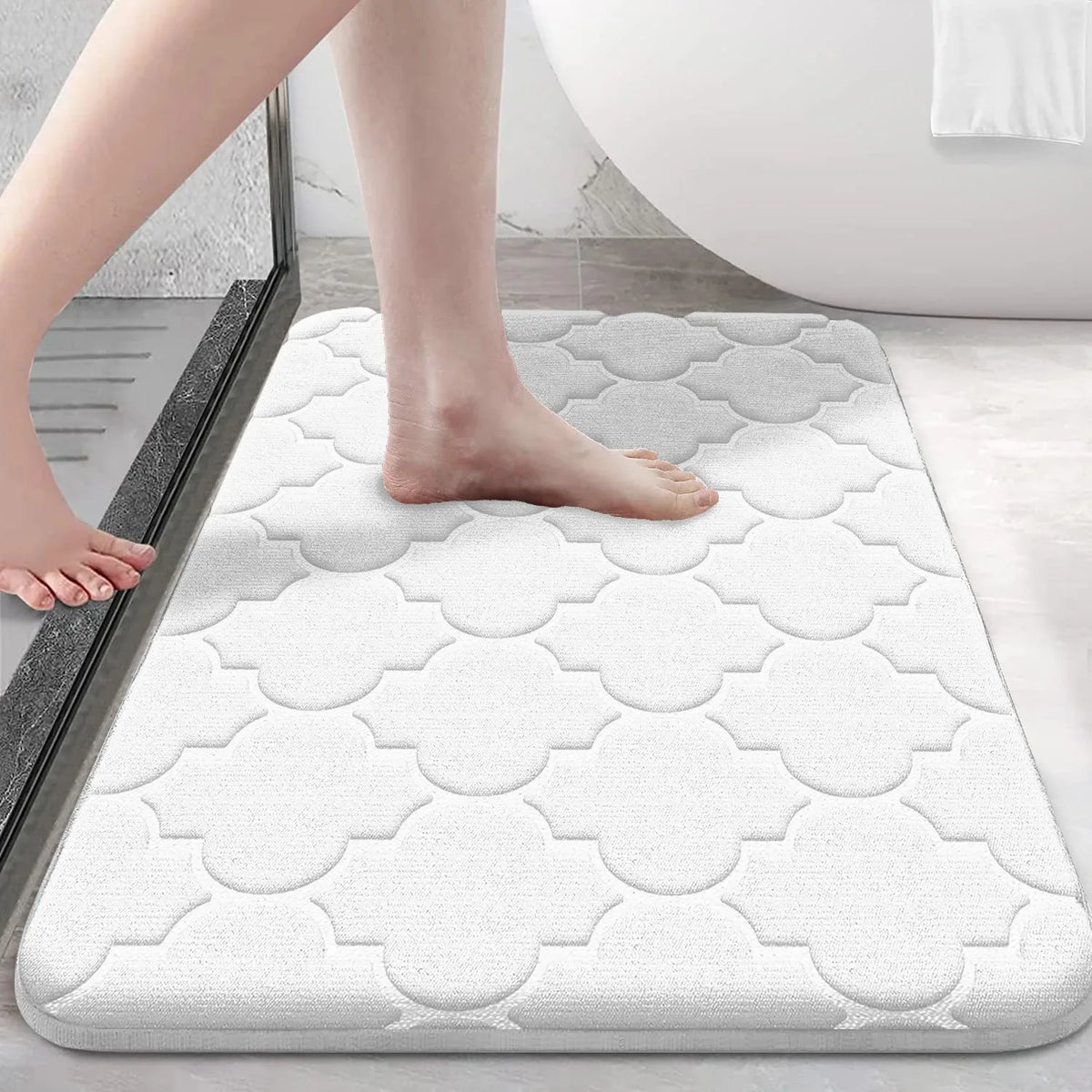 Tapis de Salle de Bain Moelly | Tapis de douche antidérapant en mousse à mémoire de forme