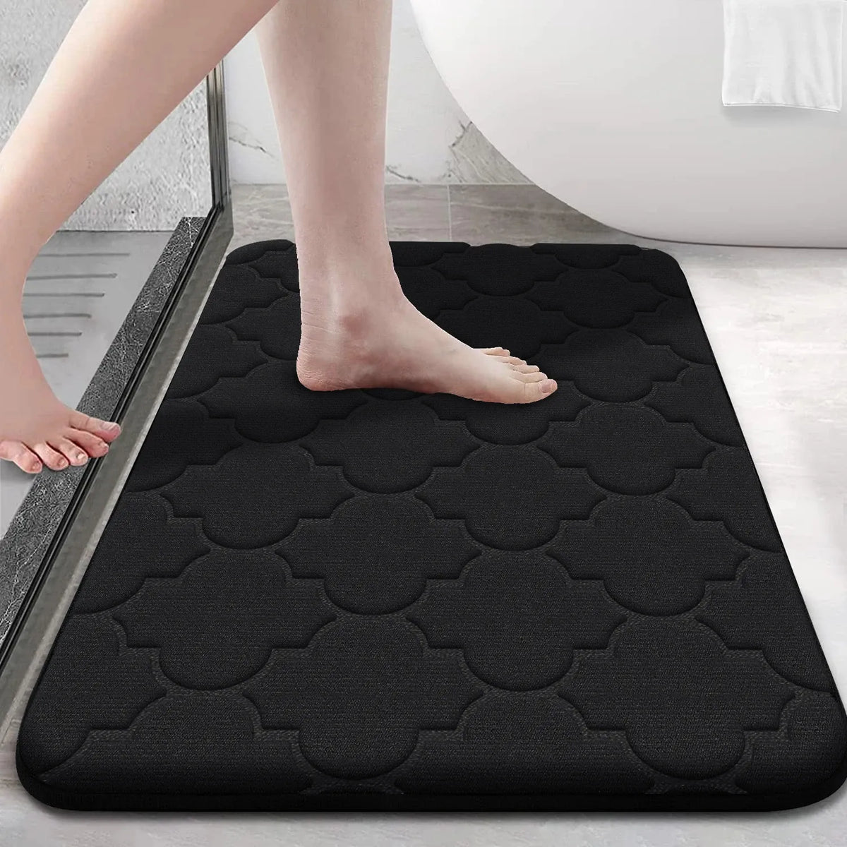 Tapis de Salle de Bain Moelly | Tapis de douche antidérapant en mousse à mémoire de forme
