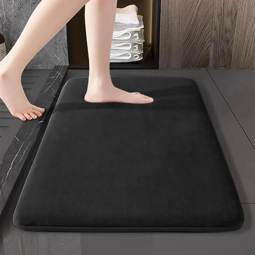 Tapis de Salle de Bain Moelly | Tapis de douche antidérapant en velours corail super absorbant