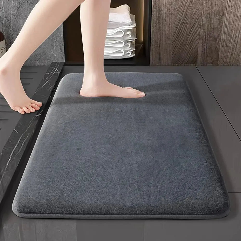 Tapis de Salle de Bain Moelly | Tapis de douche antidérapant en velours corail super absorbant
