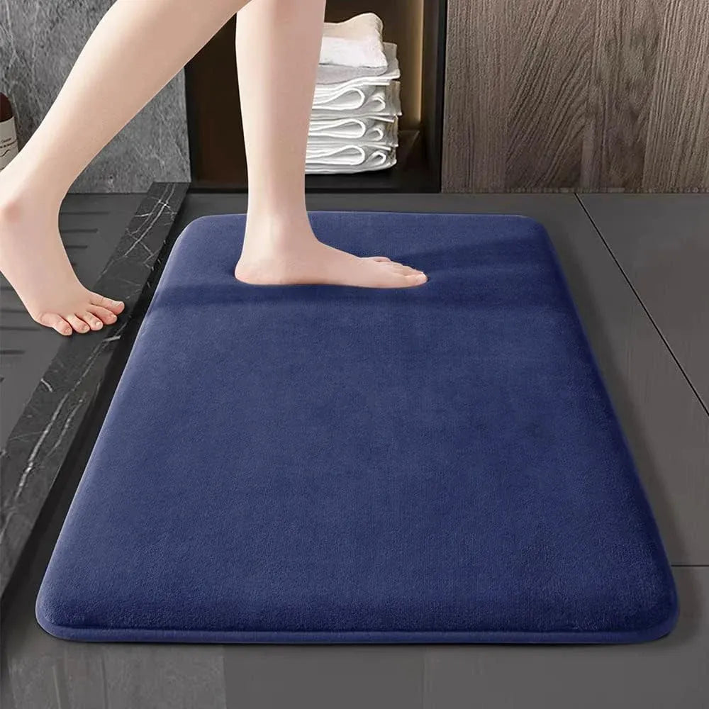 Tapis de Salle de Bain Moelly | Tapis de douche antidérapant en velours corail super absorbant