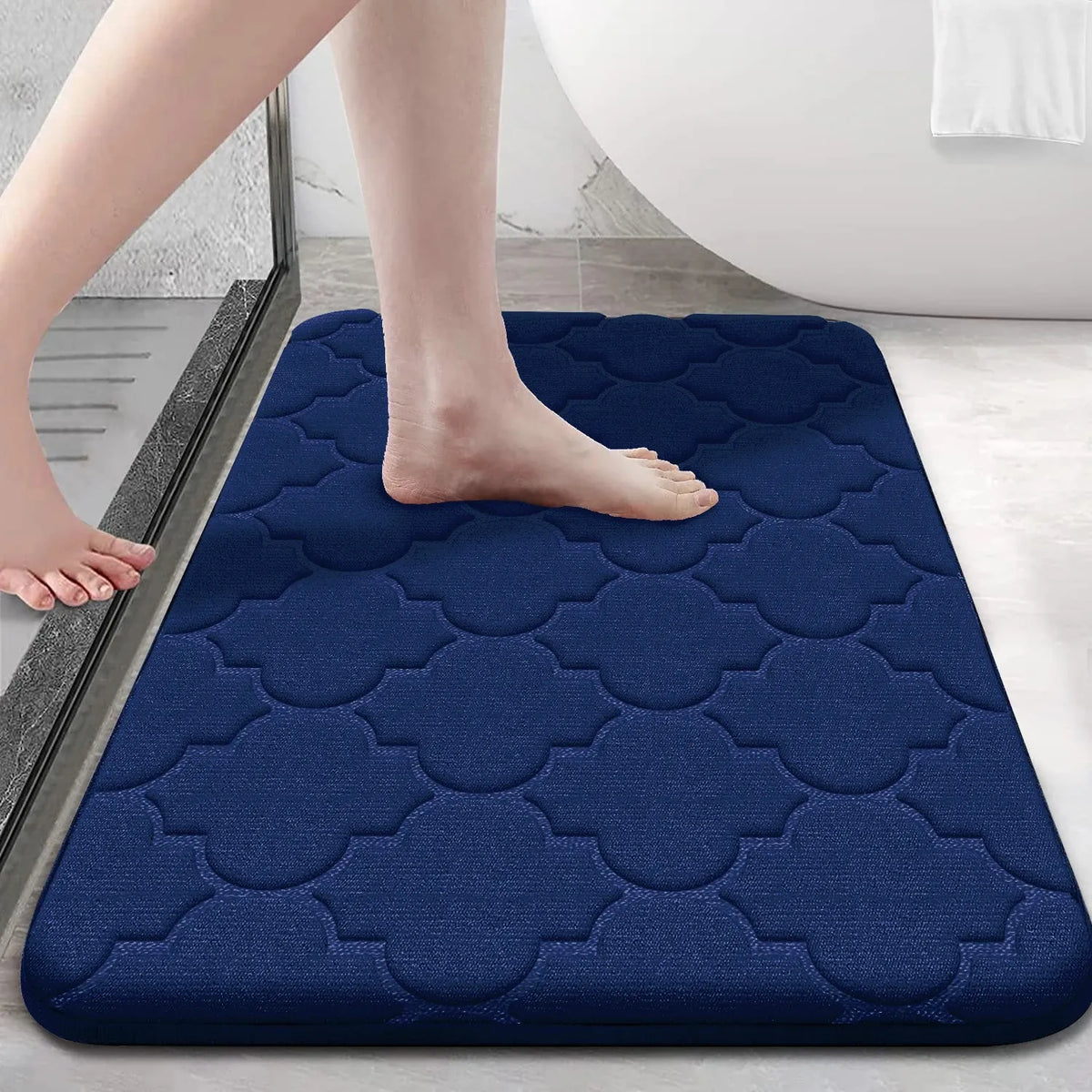 Tapis de Salle de Bain Moelly | Tapis de douche antidérapant en mousse à mémoire de forme