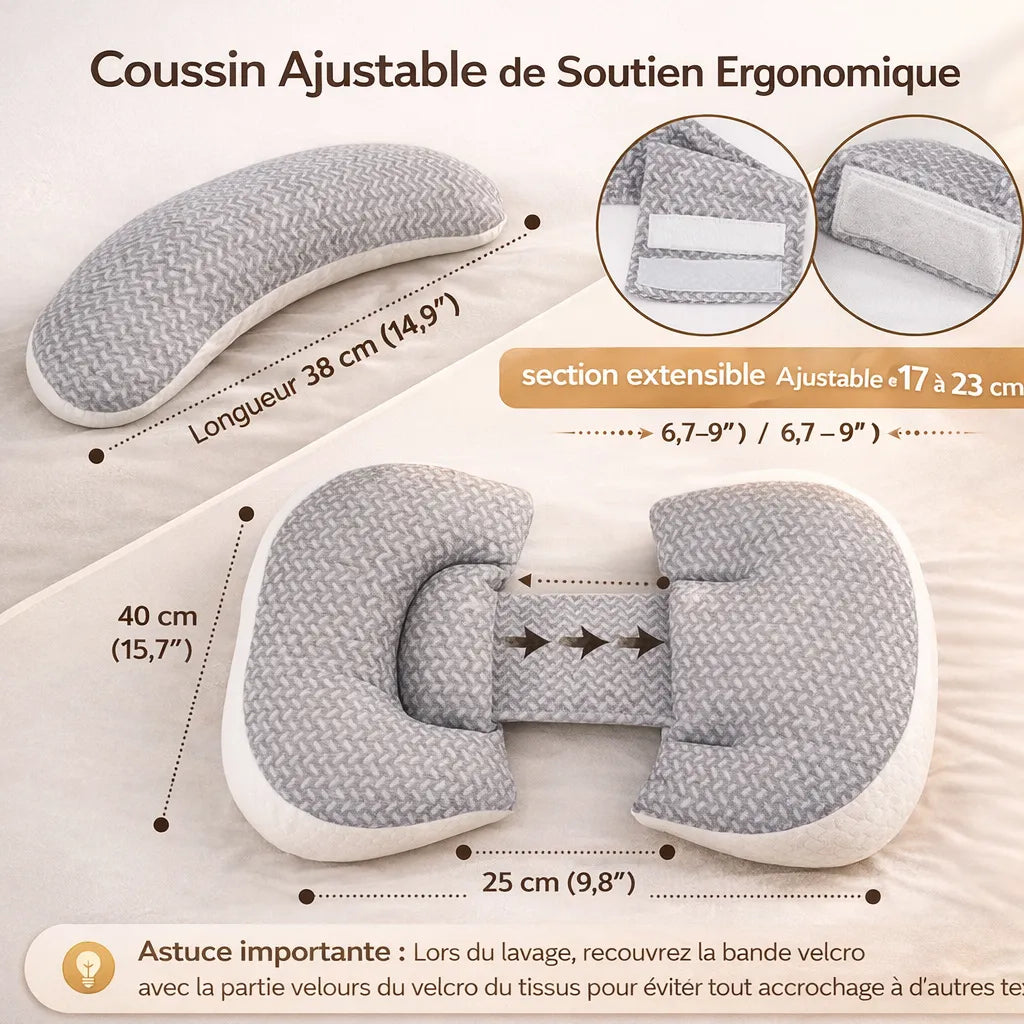 Coussin de Grossesse Ergonomique – Oreiller Femme Enceinte