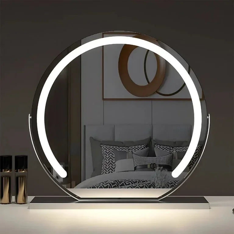 LUMINAPRO™ Éclat Doré | Élégant Miroir Maquillage LED pour les coiffeuses