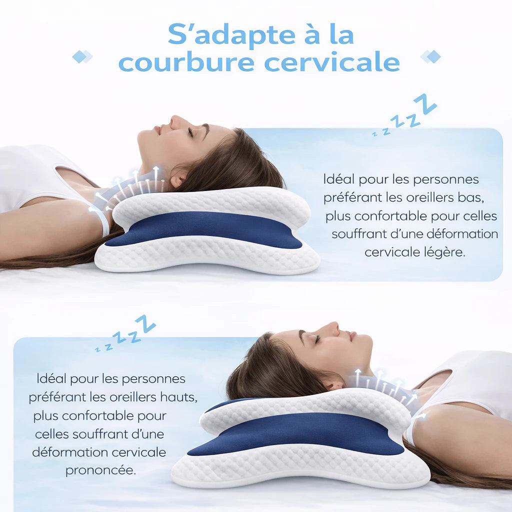 Oreiller Cervical Ergonomique à Mémoire de Forme