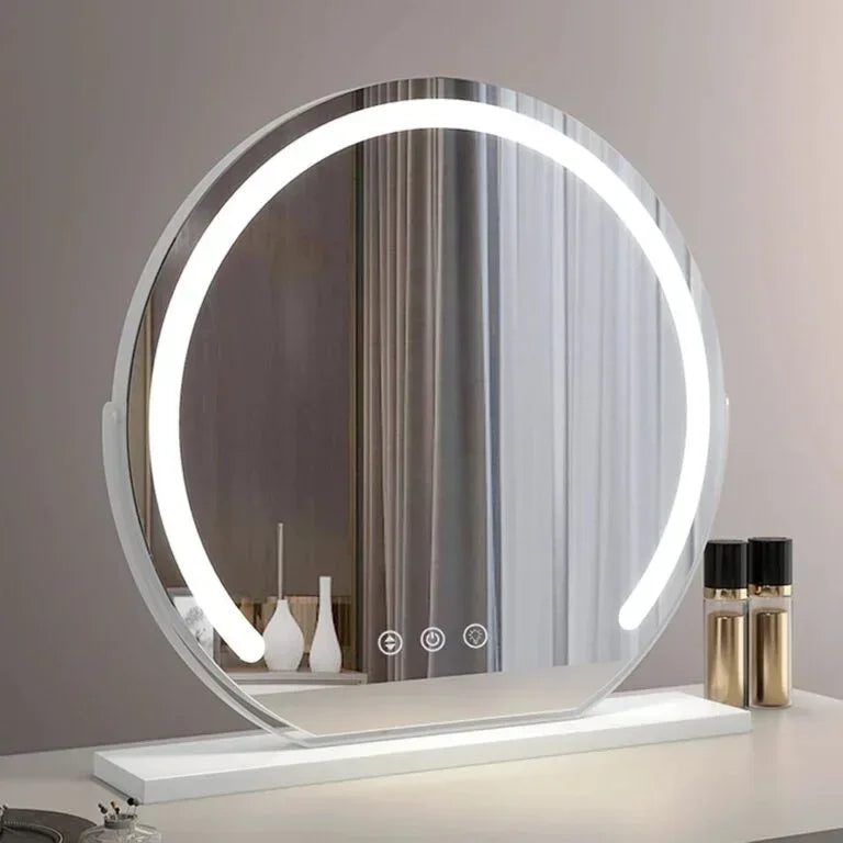 LUMINAPRO™ Éclat Doré | Élégant Miroir Maquillage LED pour les coiffeuses