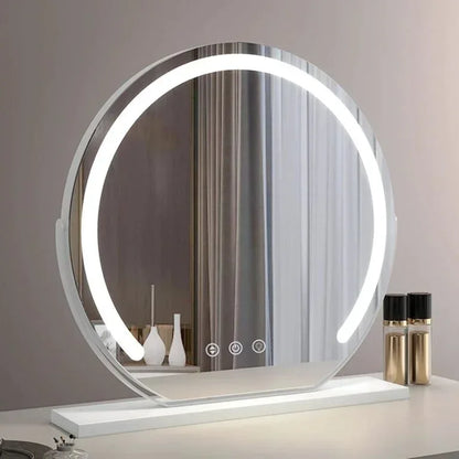 LUMINAPRO™ Éclat Doré | Élégant Miroir Maquillage LED pour les coiffeuses