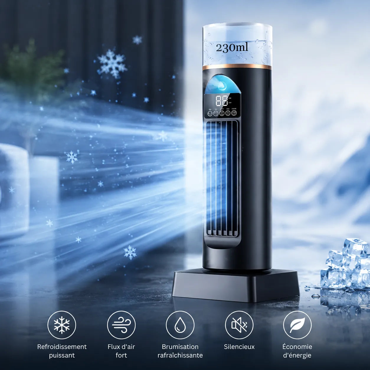 ArcticFlow | Ventilateur Rafraichisseur d Air Brumisateur – Climatiseur Mobile Sans Évacuation