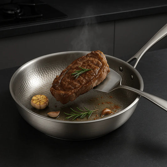 Poêle TITAN-PREMIUM™ | Poêle inox 304 sans revêtement compatible induction