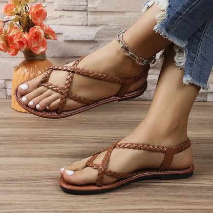 HÉRA TRESSÉ™ | Sandales Plates Femme Été – Confort & Style Bohème