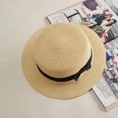 Charme Estival – Chapeau paille femme à bord large avec nœud