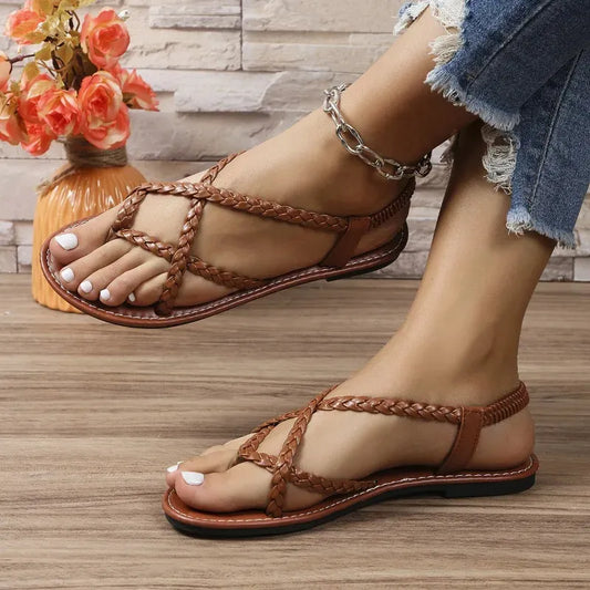 HÉRA TRESSÉ™ | Sandales Plates Femme Été – Confort & Style Bohème