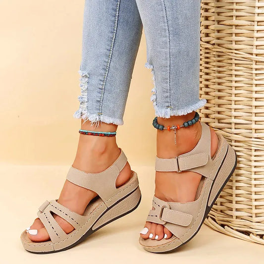 ZÉLORA™ | Sandales Compensées Femme Élégantes Été – Confort Léger