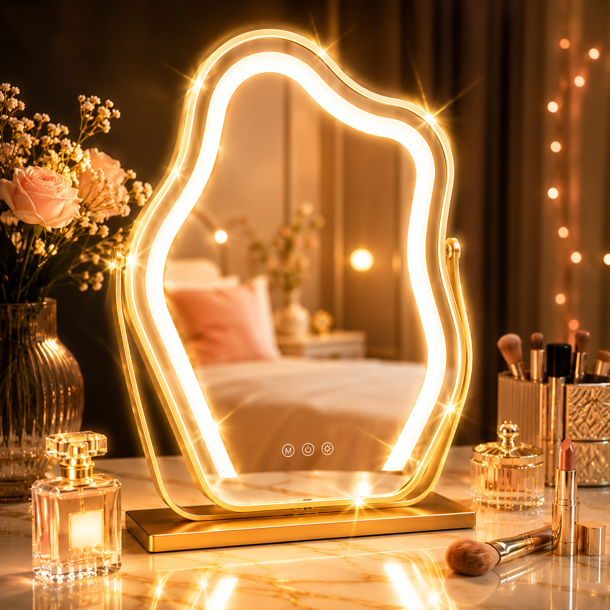 Luvia™ Élégance | Miroir LED Coiffeuse - miroir à maquillage coiffeuse
