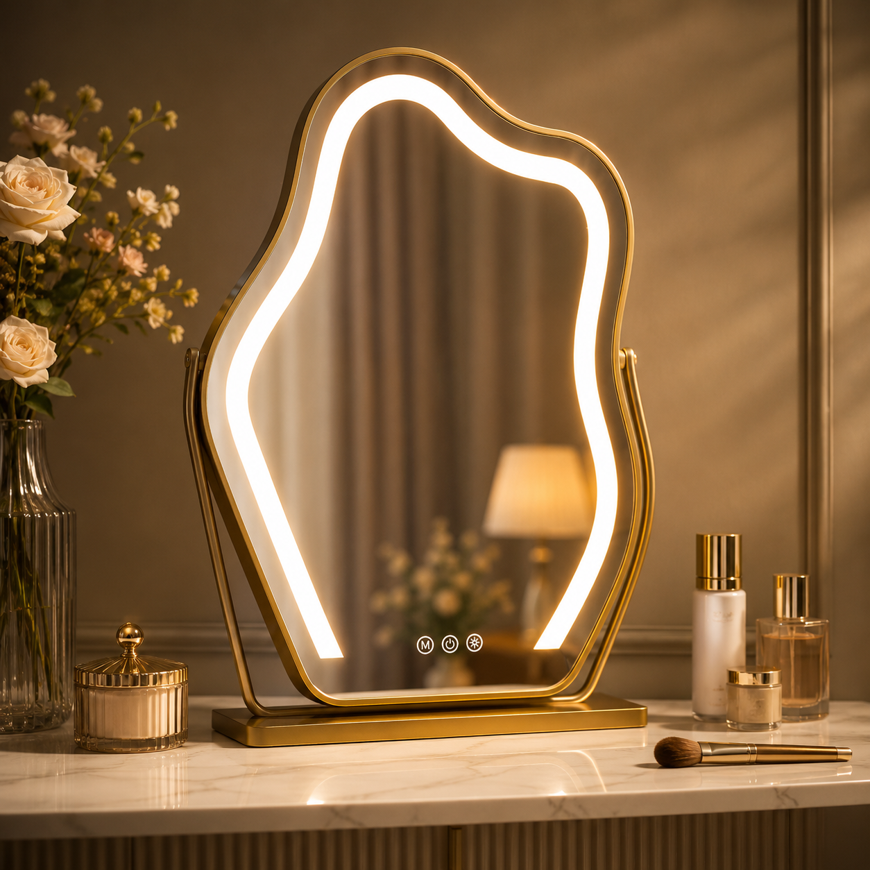 Luvia™ Élégance | Miroir LED Coiffeuse - miroir à maquillage coiffeuse