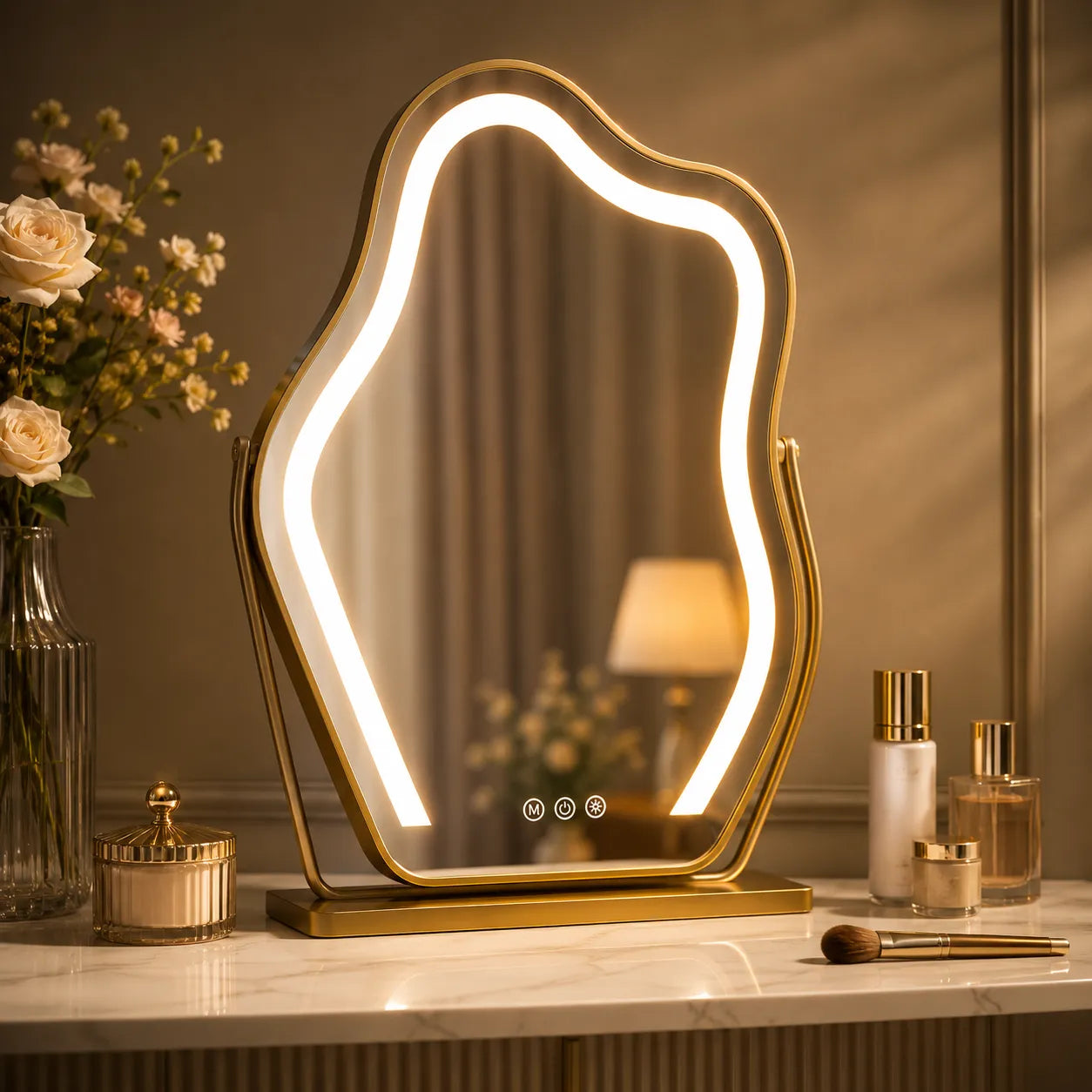 Luvia™ Élégance | Miroir LED Coiffeuse - miroir à maquillage coiffeuse