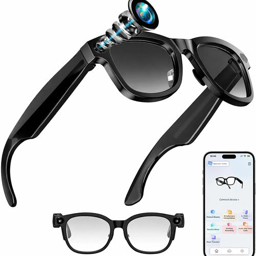 VisionAI Glass – lunettes avec caméra espion - mini caméra de surveillance