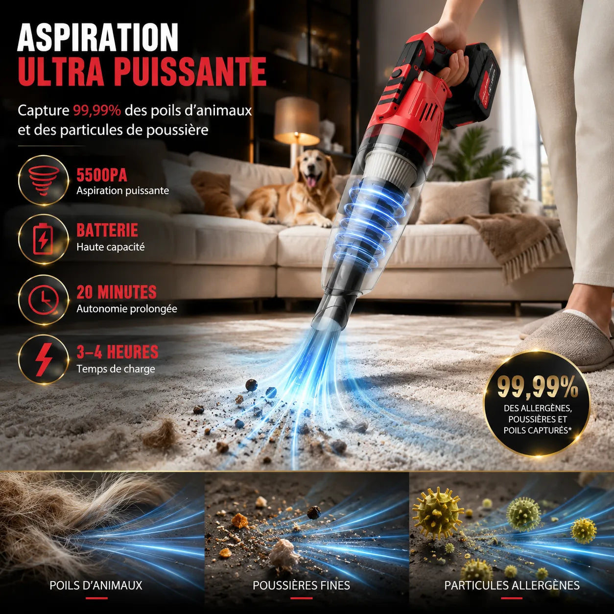 VORTEXA™ Compact |Aspirateur sans fil voiture