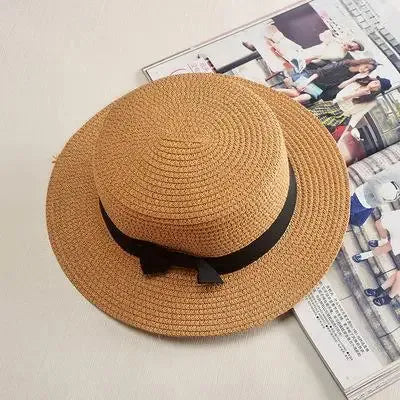 Charme Estival – Chapeau paille femme à bord large avec nœud