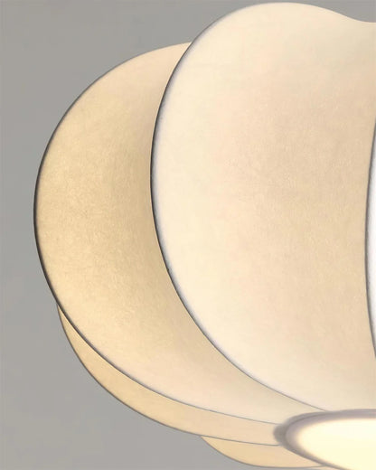 Suspension Noyer Élégance | Luminaire bois et tissu E27 blanc chaud