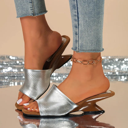 AURÉLIS DORÉ™ | Sandales Compensées Femme Élégantes Été – Dorées Soirée