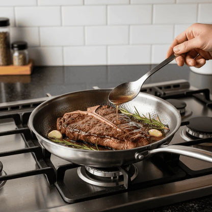 Poêle TITAN-PREMIUM™ | Poêle inox 304 sans revêtement compatible induction