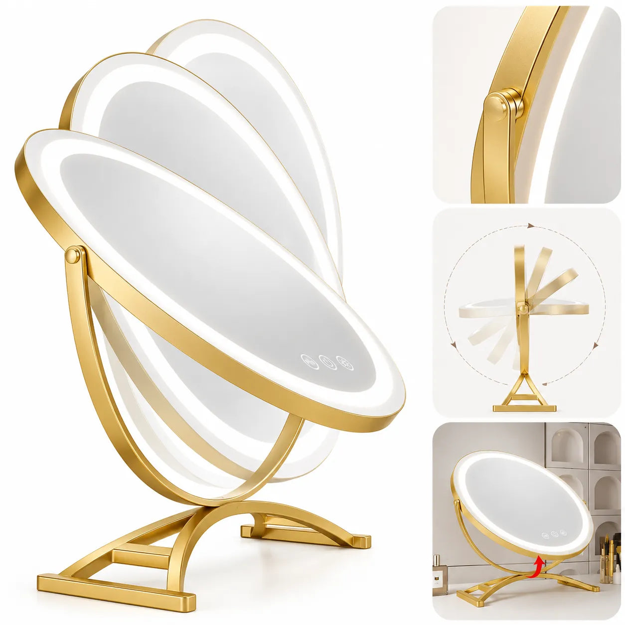 Aviro Miroir à Maquillage LED Rechargeable