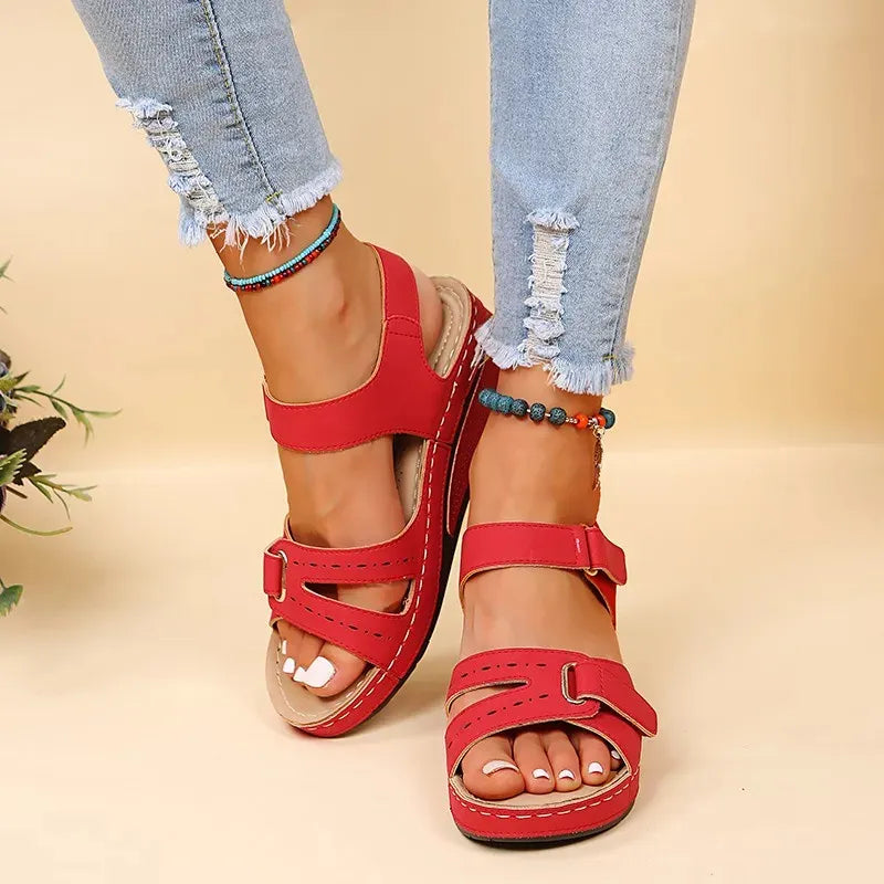 ZÉLORA™ | Sandales Compensées Femme Élégantes Été – Confort Léger