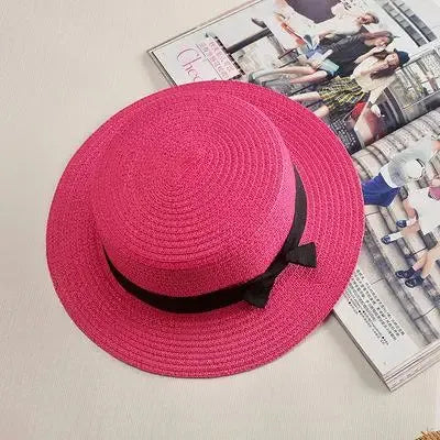 Charme Estival – Chapeau paille femme à bord large avec nœud