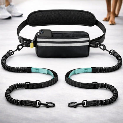 Laisse Double Mains Libres pour 2 Chiens