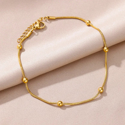Bracelet de Cheville Bohème Doré Femme | Élégant Été Perles Acier Inoxydable
