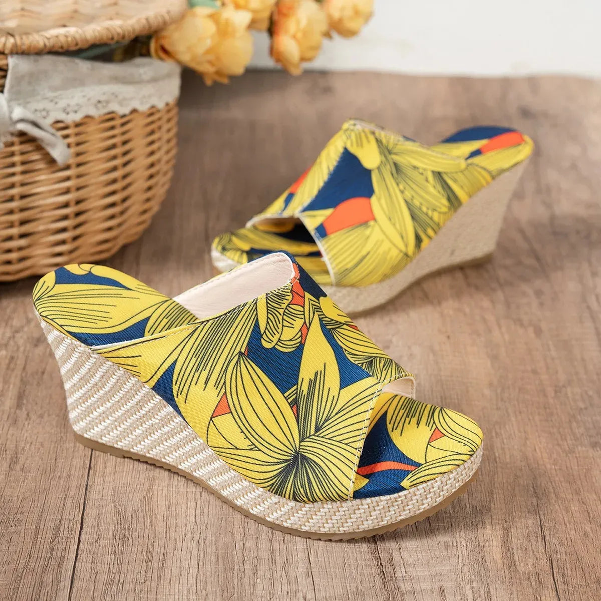 Orlina™ – Mules compensées femme sandale plateforme confortable