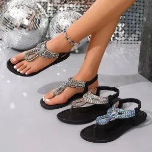 AZURIA ÉCLAT™ | Sandales Plates Femme Élégantes Été – Confort Bohème