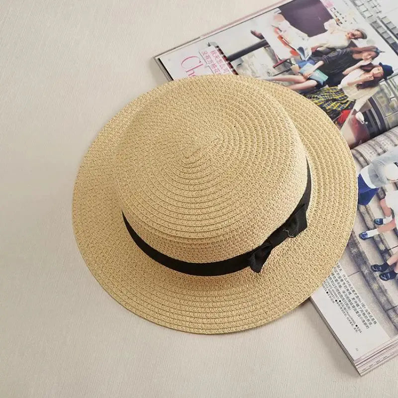 Charme Estival – Chapeau paille femme à bord large avec nœud