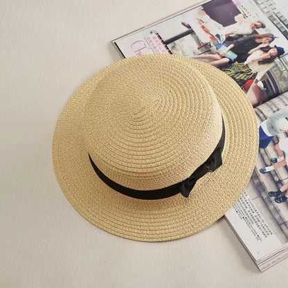 Charme Estival – Chapeau paille femme à bord large avec nœud